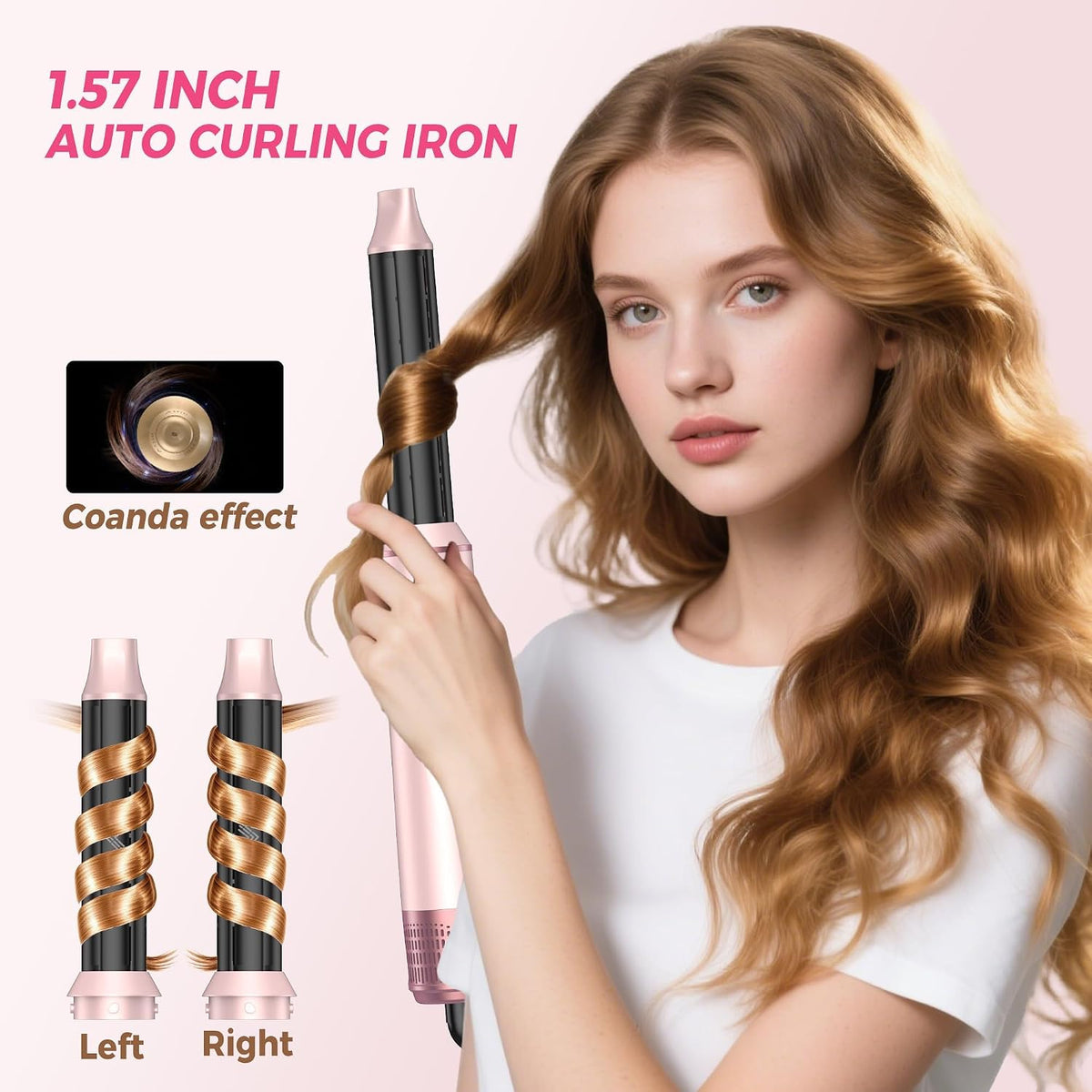 5-in-1 Hair Dryer Brush - Hot Air Styler with Auto-Wrap Curlers
