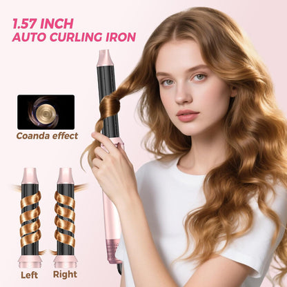 5-in-1 Hair Dryer Brush - Hot Air Styler with Auto-Wrap Curlers
